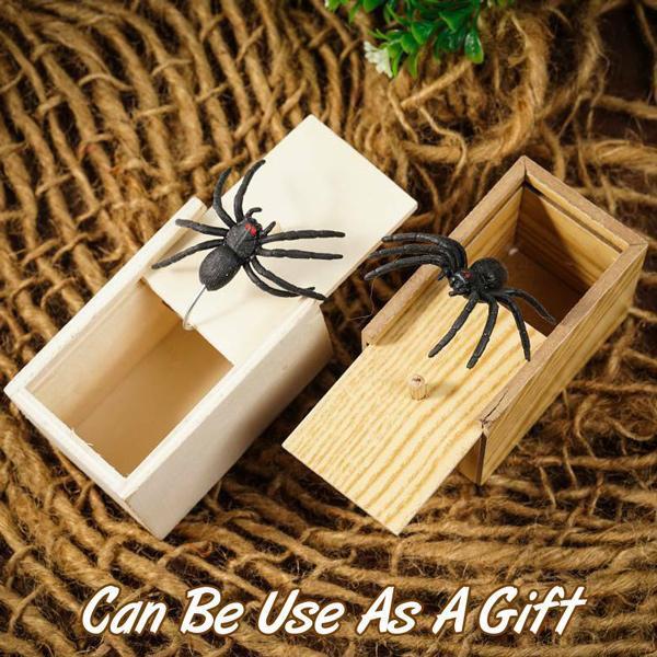 Wooden Spider Scare Prank Box-Have a gift for you-Only 50 Left