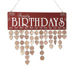 Gifts for Moms Dads - Wooden Family Birthday Reminder Calendar Board.