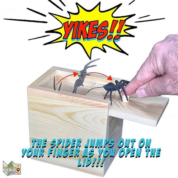 Wooden Spider Scare Prank Box-Have a gift for you-Only 50 Left