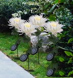 Spring artificial chrysanthemum solar garden stake lights