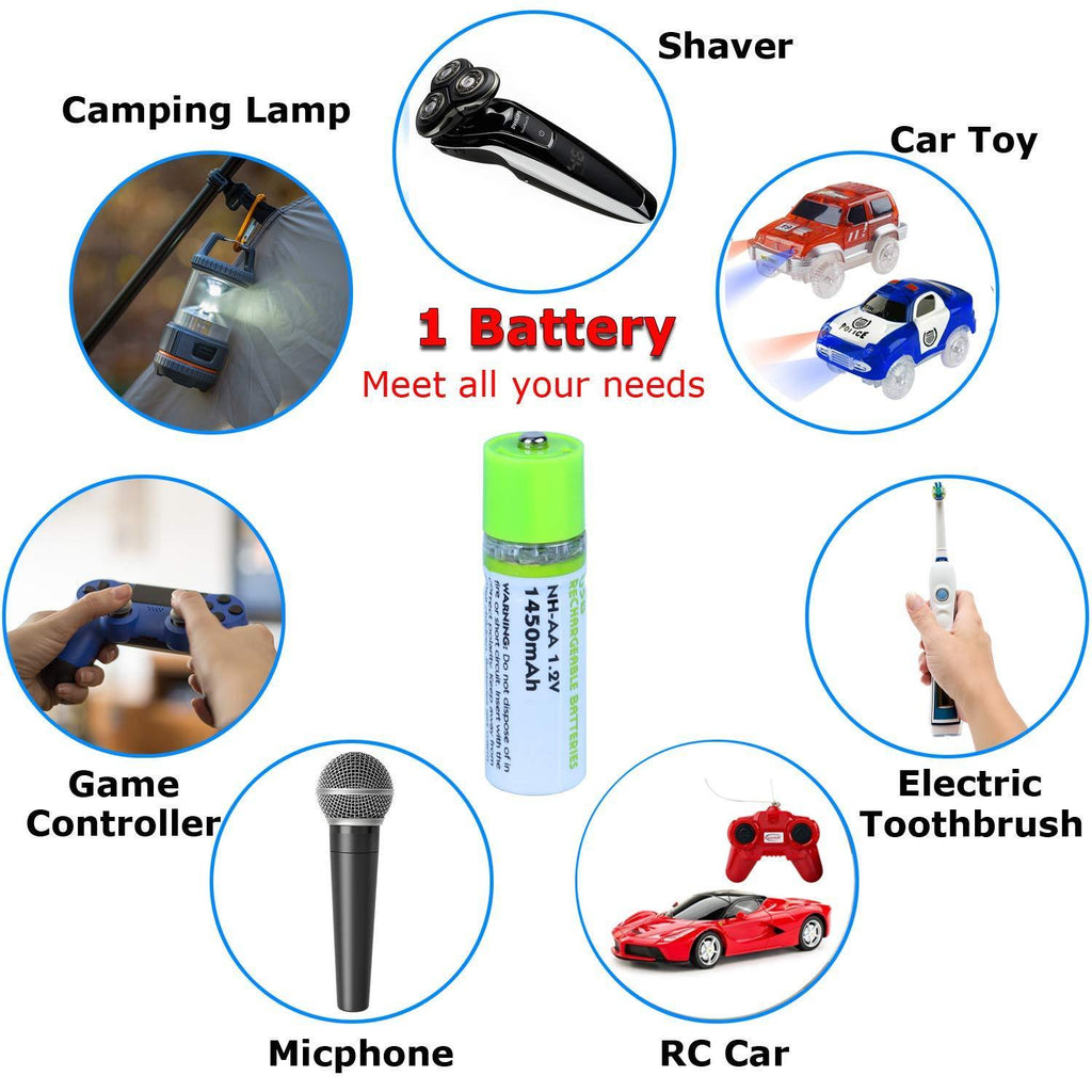 EASYPOWER USB RECHARGEABLE AA BATTERIES(1 pack included 2 pcs)Buy 2 Get 1  Free!(Add 3 to Cart to Get the 3rd for Free)