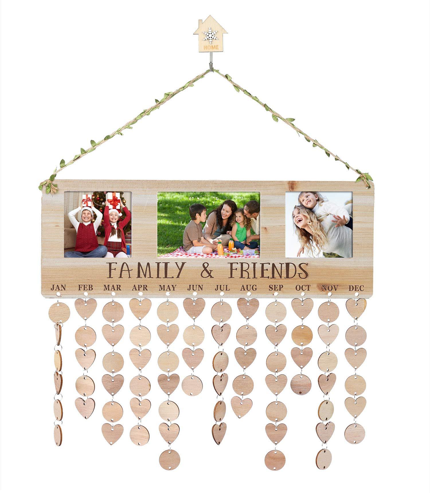 Xmas Sale Buy 2 Get 1 Free - Wooden Family Birthday Reminder Calendar Board