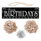 Gifts for Moms Dads - Wooden Family Birthday Reminder Calendar Board.