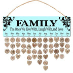 Gifts for Moms Dads - Wooden Family Birthday Reminder Calendar Board.