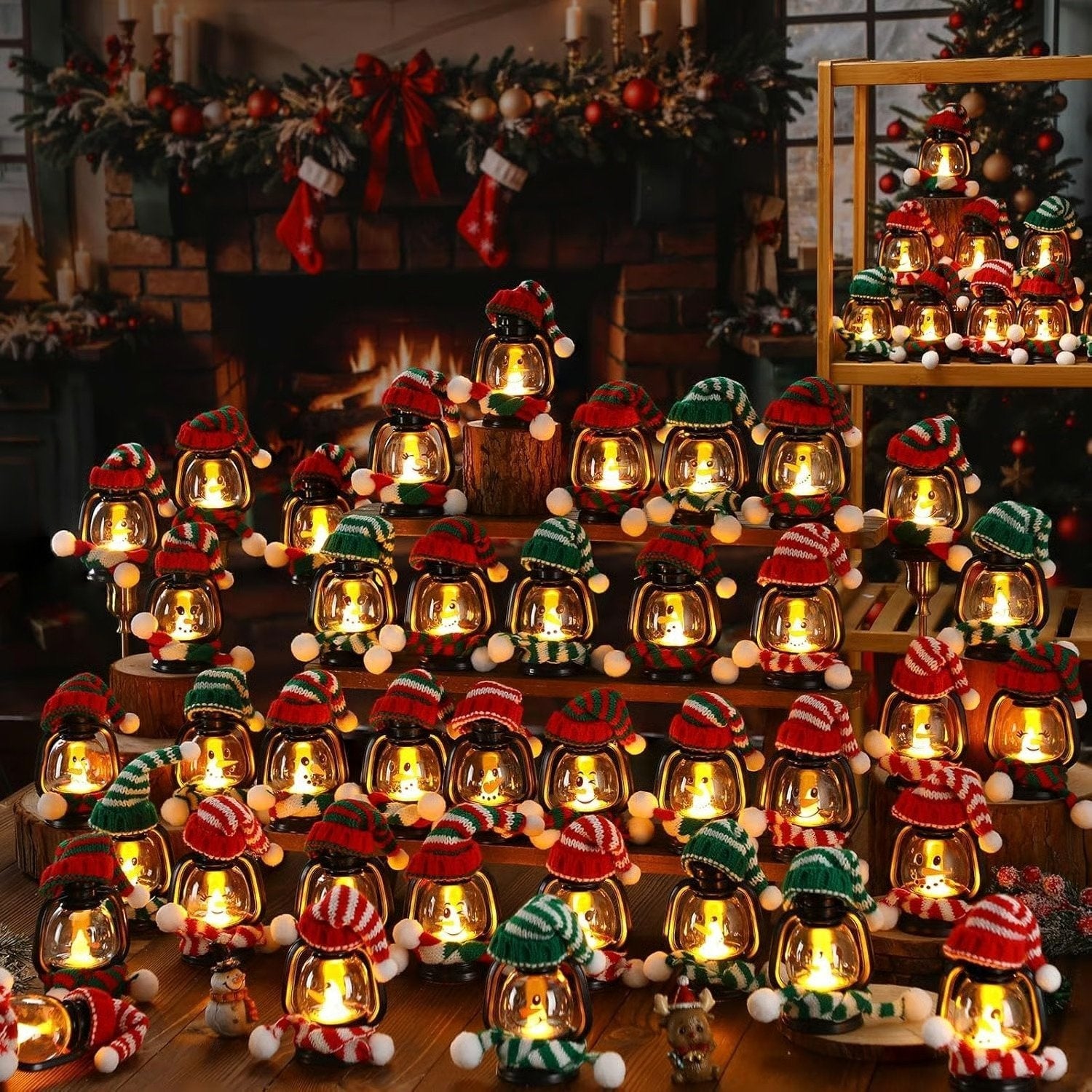 🎄Christmas Sale 49% OFF⛄ Snowman Lantern with Hats and Scarves