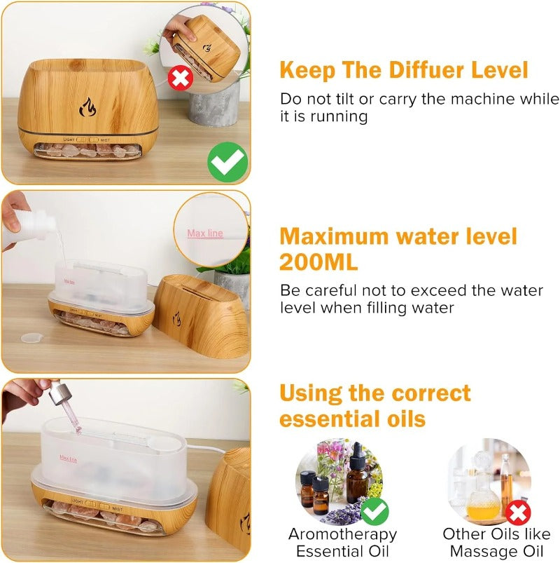 Woyuosn 3-in-1 Himalayan Salt Rock Scent Diffuser