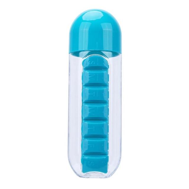 600ml 2 in 1 Pill Box Outdoor Water Bottle 60% OFF