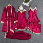 Blushy Silk 5 Piece Pajama Set BUY 2 GET 1 FREE