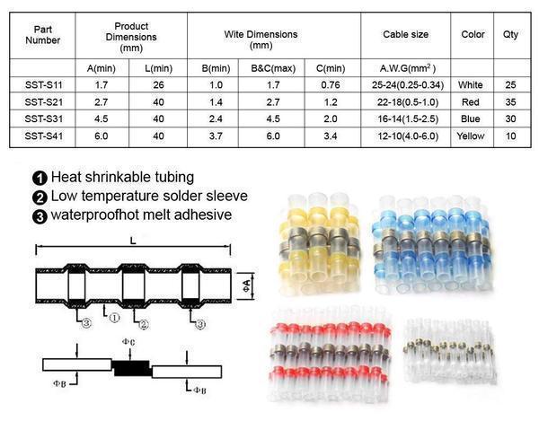 (5% OFF 1st Order)Waterproof Shrink Butt Connectors